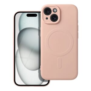 Futerał do iPhone 15 Silicone Mag Cover zgodny z MagSafe różowy