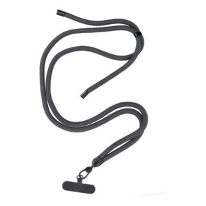 Smycz do telefonu, Zawieszka do telefonu - SWING (8mm) z regulacją długości / długość sznura 165cm (max 82,5cm w pętli) / na ramię lub szyję - szary
