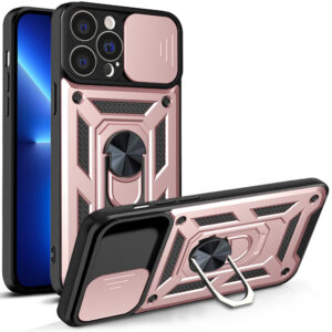 Hybrid Armor Camshield etui iPhone 13 Pro pancerny pokrowiec z osłoną na aparat różowe