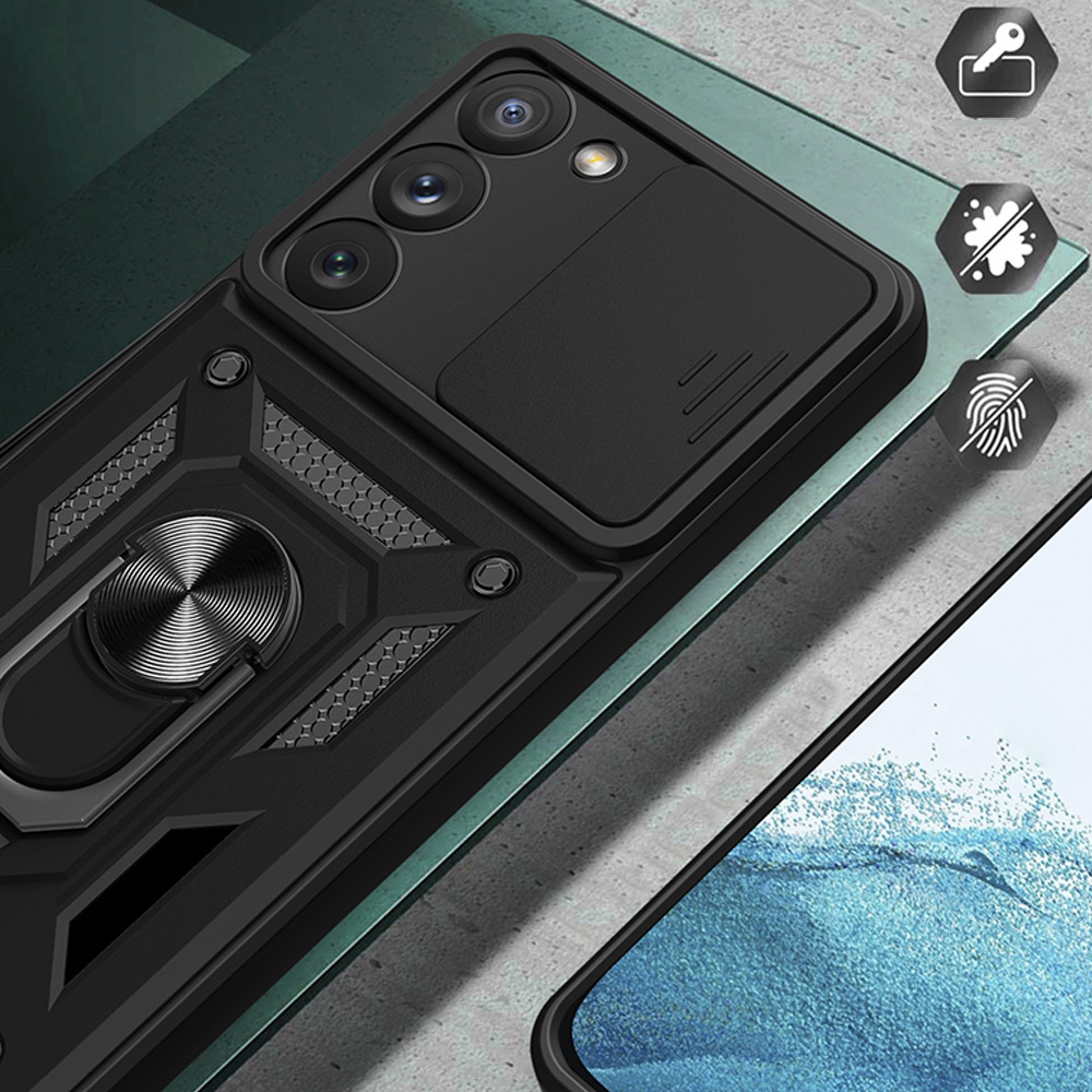 Hybrid Armor Camshield etui do Samsung Galaxy S23+ pancerny pokrowiec z osłoną na aparat niebieskie - obrazek 4