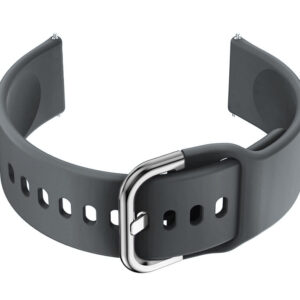 Pasek gumowy do smartwatch U01 - ciemny szary/srebrny - 18mm