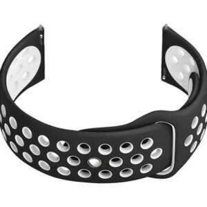 Pasek gumowy do smartwatch U11 - czarny/biały - 22mm