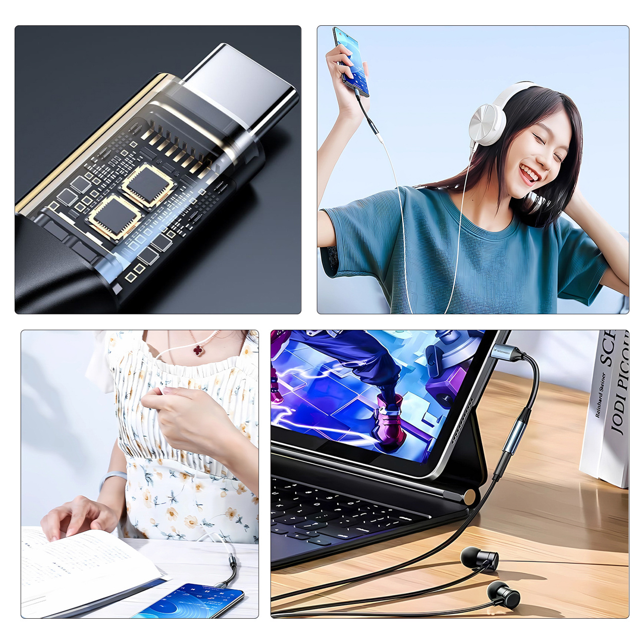 Adapter Wozinsky WACM-01 USB-C - mini jack 3,5mm - czarny - obrazek 2