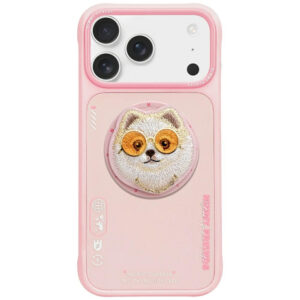 Etui Nimmy Glasses Cool Dog MagSafe do iPhone 17 Pro - różowe