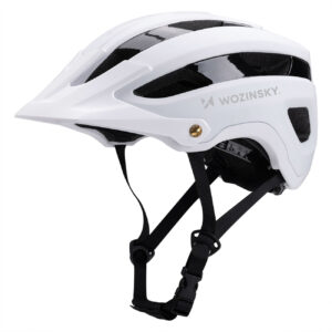 Kask rowerowy MTB Wozinsky z odpinanym daszkiem lekki L - czarno-biały