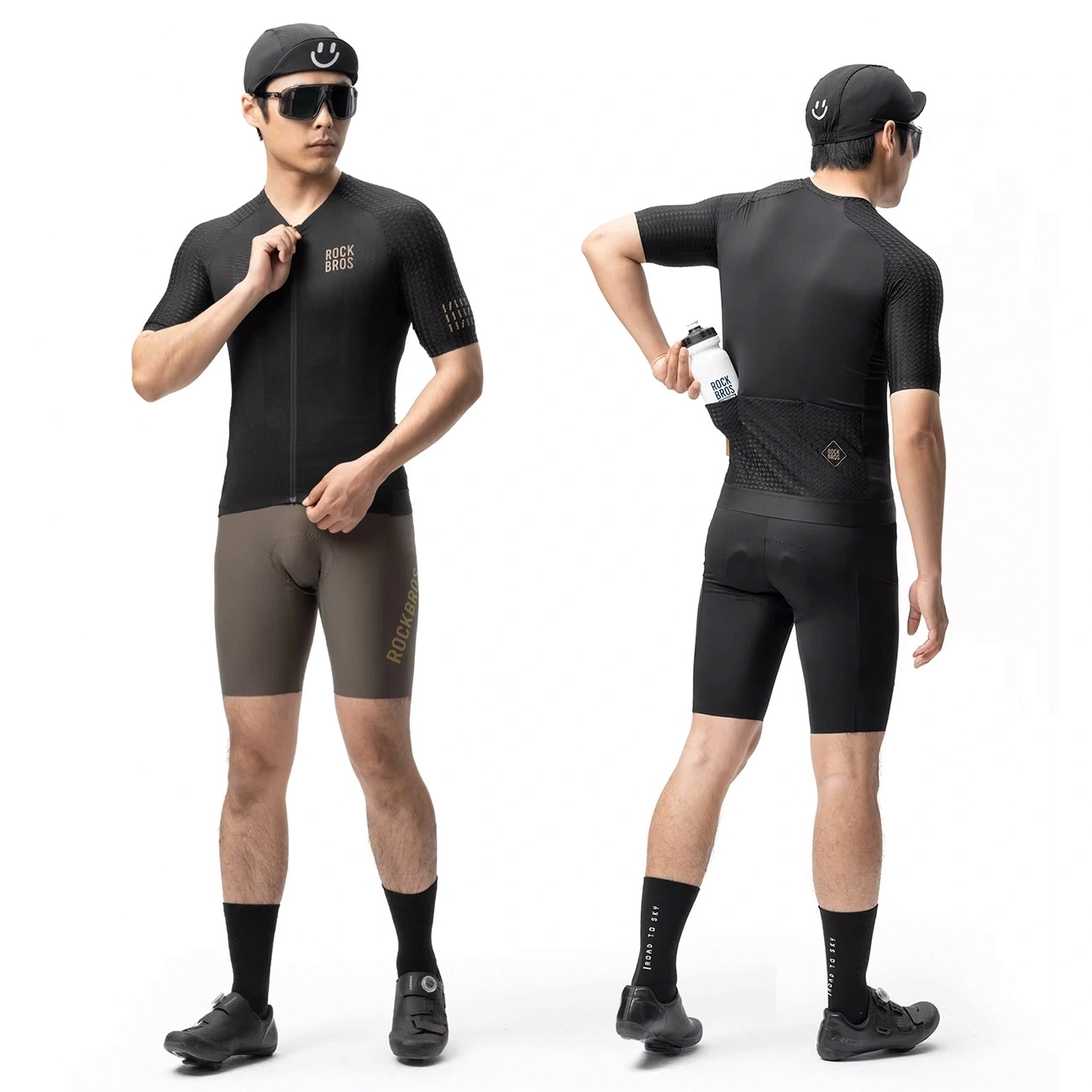 Koszulka rowerowa Rockbros YDDX011 Diamond z krótkim rękawem rozmiar L - czarna - obrazek 4