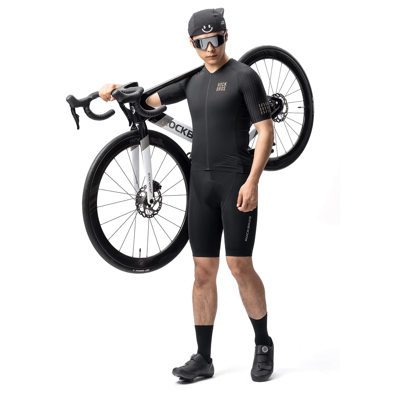 Koszulka rowerowa Rockbros YDDX011 Diamond z krótkim rękawem rozmiar L - czarna - obrazek 5
