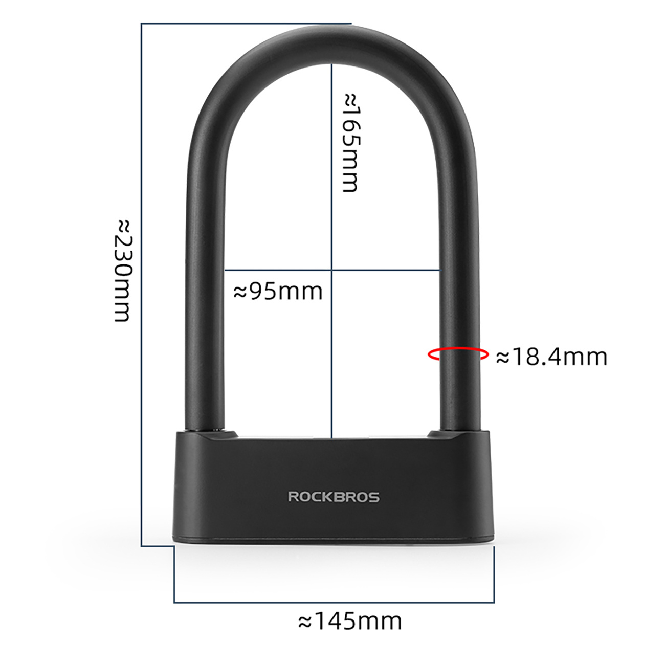 Zapięcie rowerowe Rockbros 32210818001 SMART z czytnikiem linii papilarnych i łącznością Bluetooth - czarny - obrazek 5