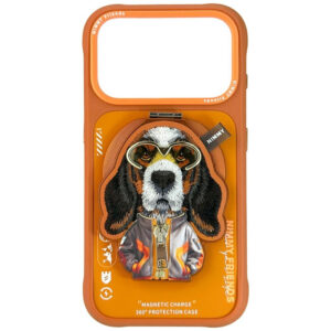 Etui Nimmy Cool&Cute 2.0 Dog na iPhone 17 Pro Max z magnetyczną zawieszką - pomarańczowe