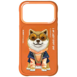 Etui Nimmy Glasses Cool Dog na iPhone 17 Pro - pomarańczowe