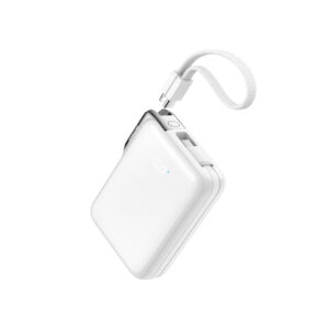 Powerbank Joyroom JR-PBF27 Pro 10000mAh 30W z wbudowanym kablem USB-C i dodatkowym dwukierunkowym kablem USB-C - Lightning - biały