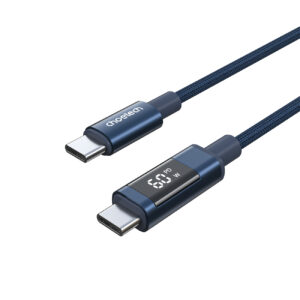 Kabel Choetech XCC-1068 PD 60 W USB-C - USB-C z wyświetlaczem 1.2 m - niebieski