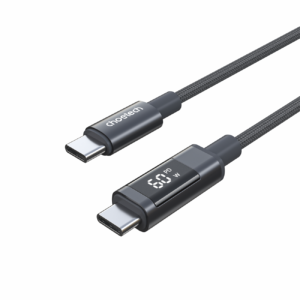 Kabel Choetech XCC-1068 PD 60 W USB-C - USB-C z wyświetlaczem 1.2 m - czarny