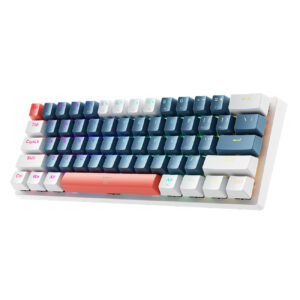 Klawiatura gamingowa Machenike K500-B61 przewodowa mechaniczna podświetlana Blue Switch - niebiesko-biała