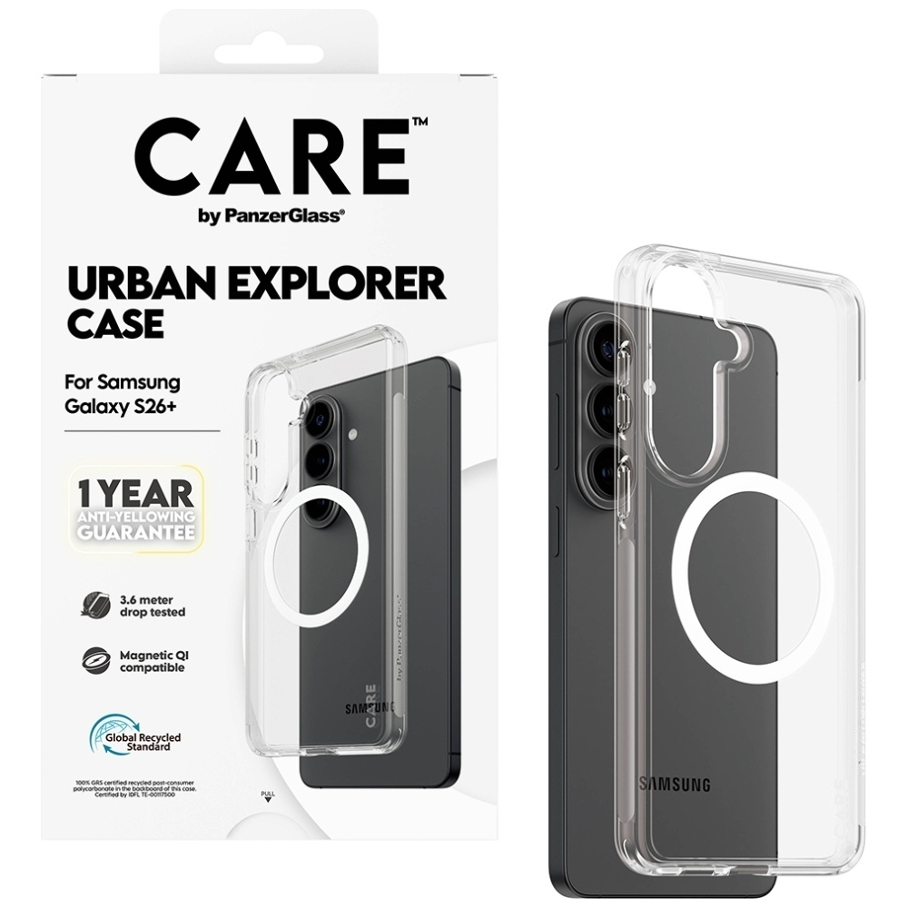 Etui CARE by PanzerGlass Urban Explorer Transparent w. White Qi na Samsung Galaxy S26+ - przezroczyste - obrazek 4