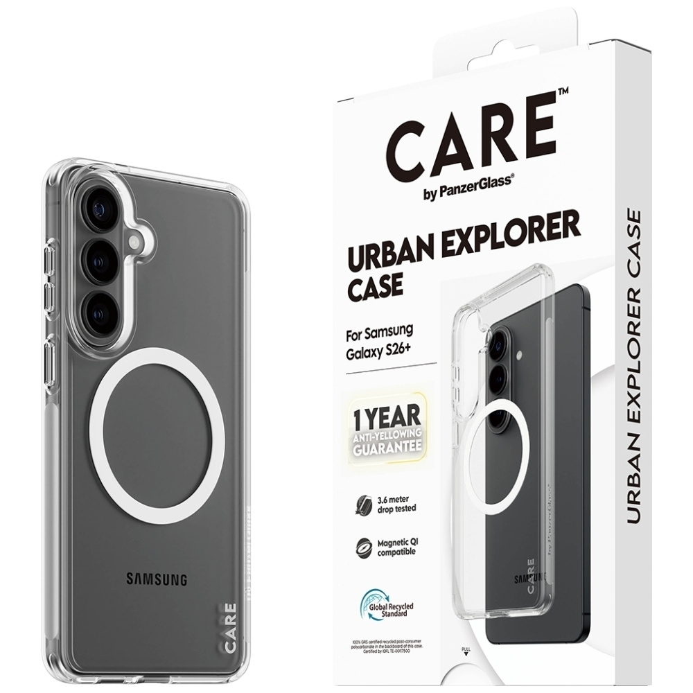 Etui CARE by PanzerGlass Urban Explorer Transparent w. White Qi na Samsung Galaxy S26+ - przezroczyste - obrazek 5