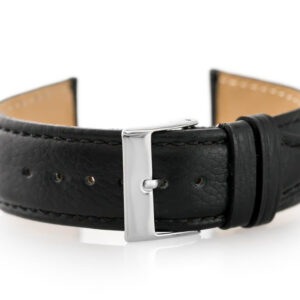 Pasek skórzany do zegarka W26 - PREMIUM - czarny - 22mm