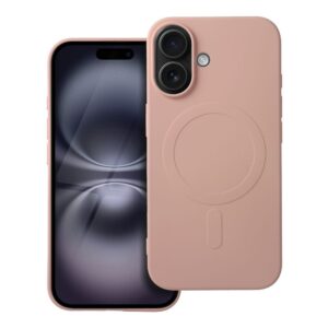 Futerał SILICONE MAG COVER (big hole) kompatybilny z MagSafe do IPHONE 16 różowy