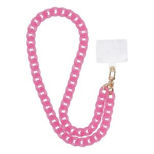 Smycz do telefonu, Zawieszka do telefonu - PANAMA LONG / długość sznura 80cm (40cm w pętli) / na szyję - różowy