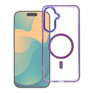 Futerał FRAME CLEAR HYBRID MAG COVER kompatybilny z MagSafe do SAMSUNG A37 fioletowy