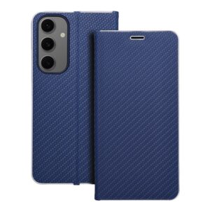 Etui z klapką na Samsung S24 FE Luna Book Carbon niebieskie