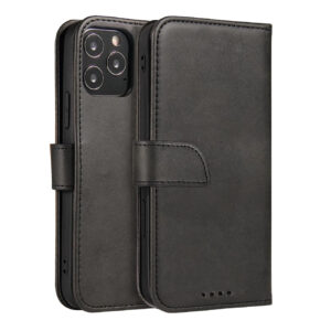 Magnet Case elegancki futerał etui pokrowiec z klapką i funkcją podstawki Motorola Moto E32 czarny