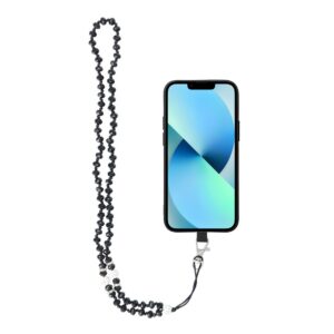 Smycz do telefonu, Zawieszka do telefonu - CRYSTAL DIAMON / długość sznura 74cm (37cm w pętli) / na szyję - czarny