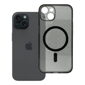 Futerał do iPhone 14 Clear Mag Cover (STR / CAMERA PROTECTION) zgodny z MagSafe czarny glitter