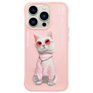NIMMY futerał GLASSES COOL CAT do IPHONE 15 Pro różowy