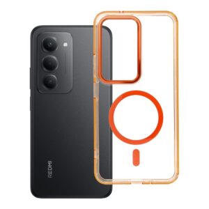 Futerał FRAME CLEAR HYBRID MAG COVER kompatybilny z MagSafe do XIAOMI Redmi 15 pomarańczowy