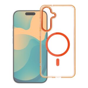 Futerał FRAME CLEAR HYBRID MAG COVER kompatybilny z MagSafe do SAMSUNG S26 Ultra pomarańczowy
