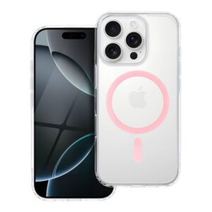 Etui na iPhone 13 MINI Drop Glue Colorful Ring Mag Cover zgodny z MagSafe różowe